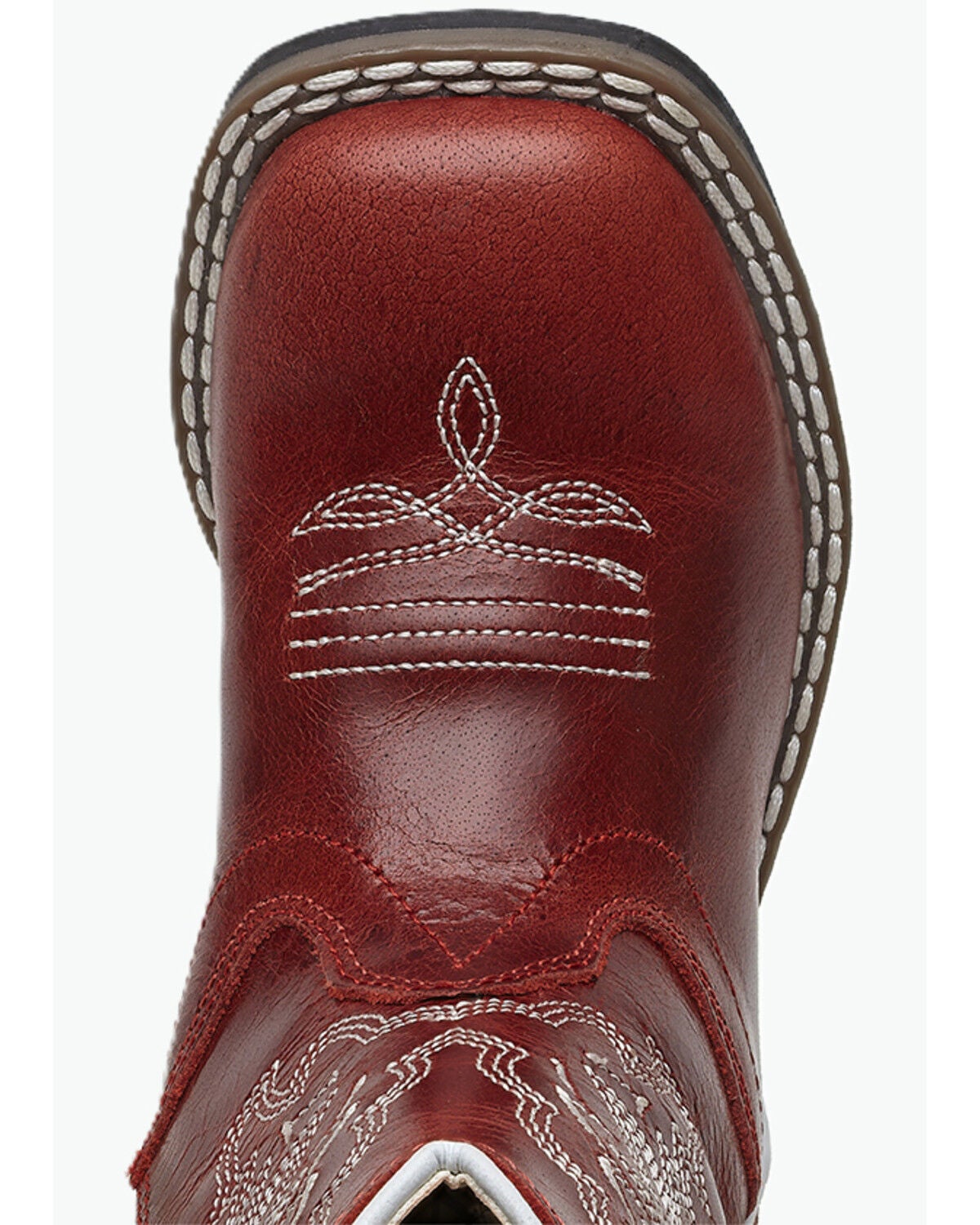 Image #6 - Old West Toddler Girls' Western Boots - Broad Square Toe, Red, hi-res