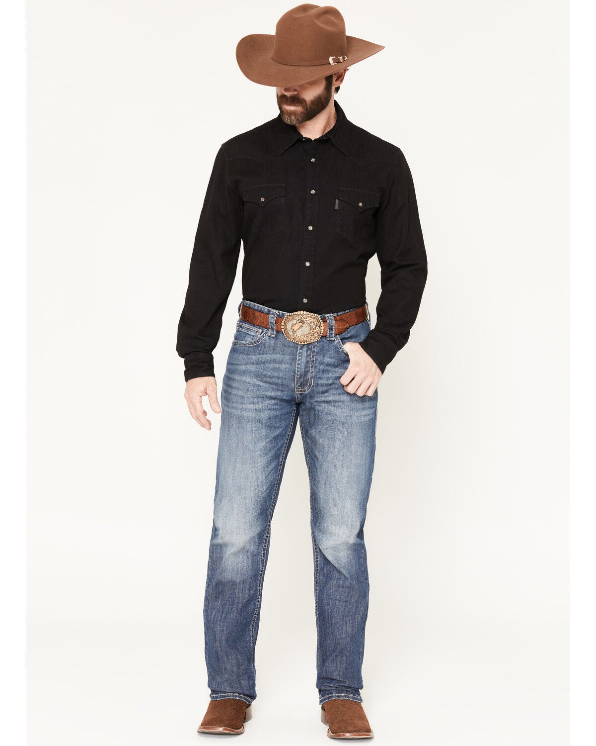Rock & Roll Denim Men's Small "V" Reflex Revolver Slim Straight Jeans, Indigo, hi-res