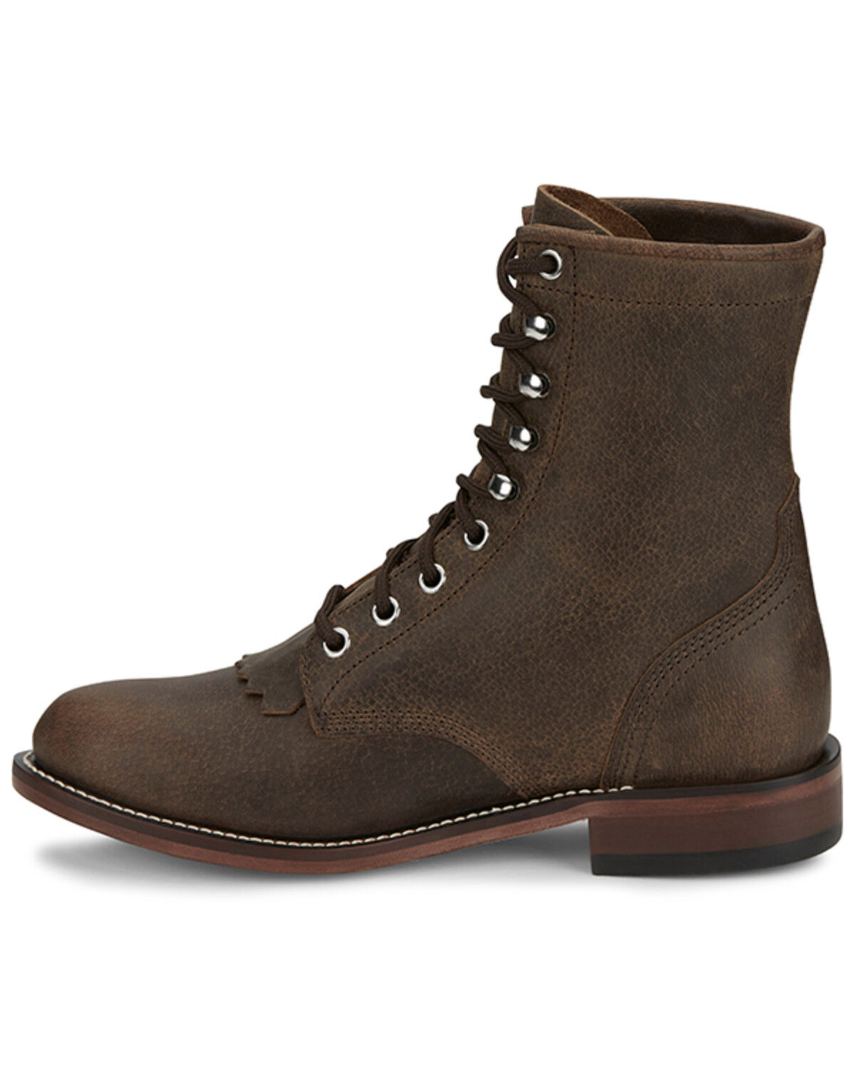 Image #3 - Justin Women's McKean Lace-Up Boots - Round Toe, Khaki, hi-res