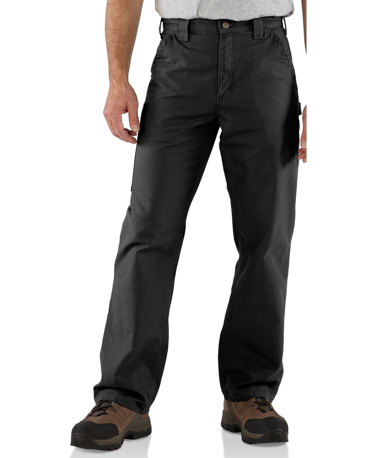Image #1 - Carhartt Men's Canvas Dungaree Work Pants, Black, hi-res