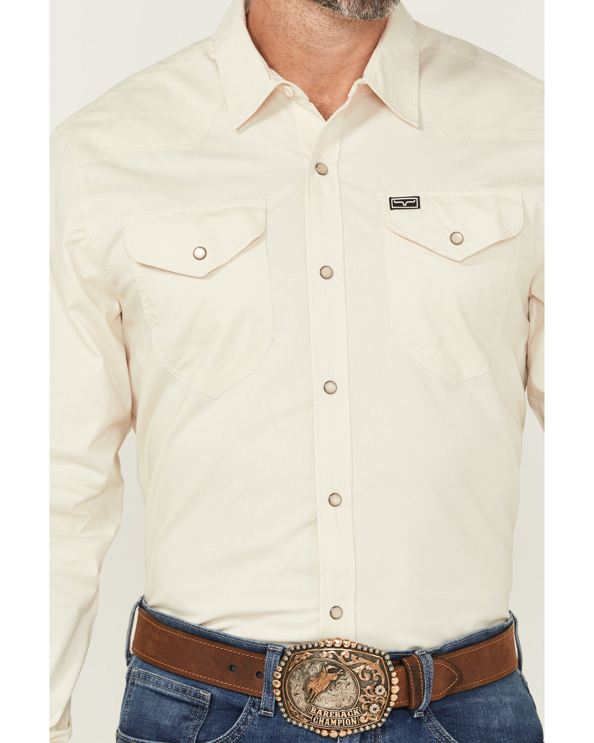 Image #3 - Kimes Ranch Men's Solid Blackout Long Sleeve Snap Stretch Western Shirt, Natural, hi-res