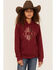 Ariat Girls' R.E.A.L. Beartooth Logo Graphic Hoodie, Burgundy, hi-res