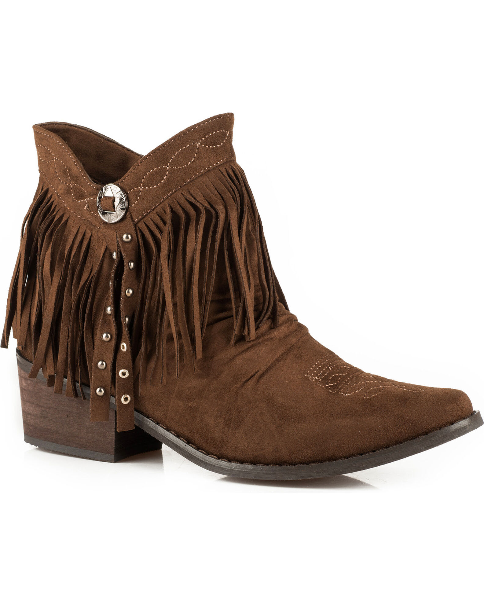 Roper Women s Fringe Booties Round Toe Sheplers