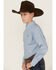 Image #2 - Ariat Boys' Classic Floral Long Sleeve Button-Down Western Shirt, Blue, hi-res