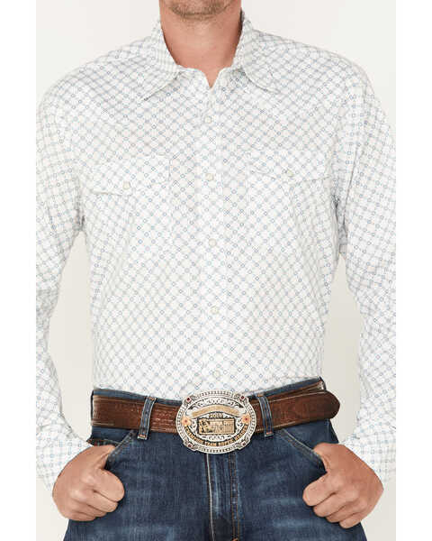 Image #3 - Wrangler 20X Men's Competition Advanced Comfort Print Long Sleeve Snap Shirt, Turquoise, hi-res