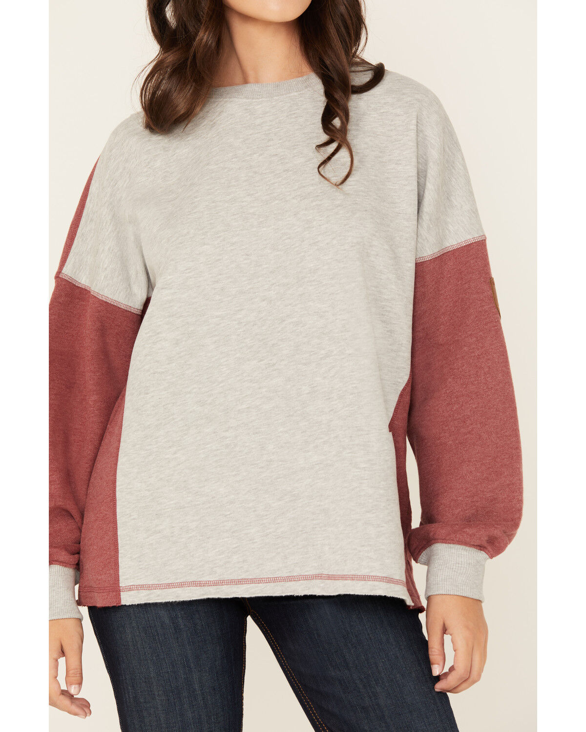 Image #3 - Wanakome Women's Honor Color Block Long Sleeve Shirt, Grey, hi-res