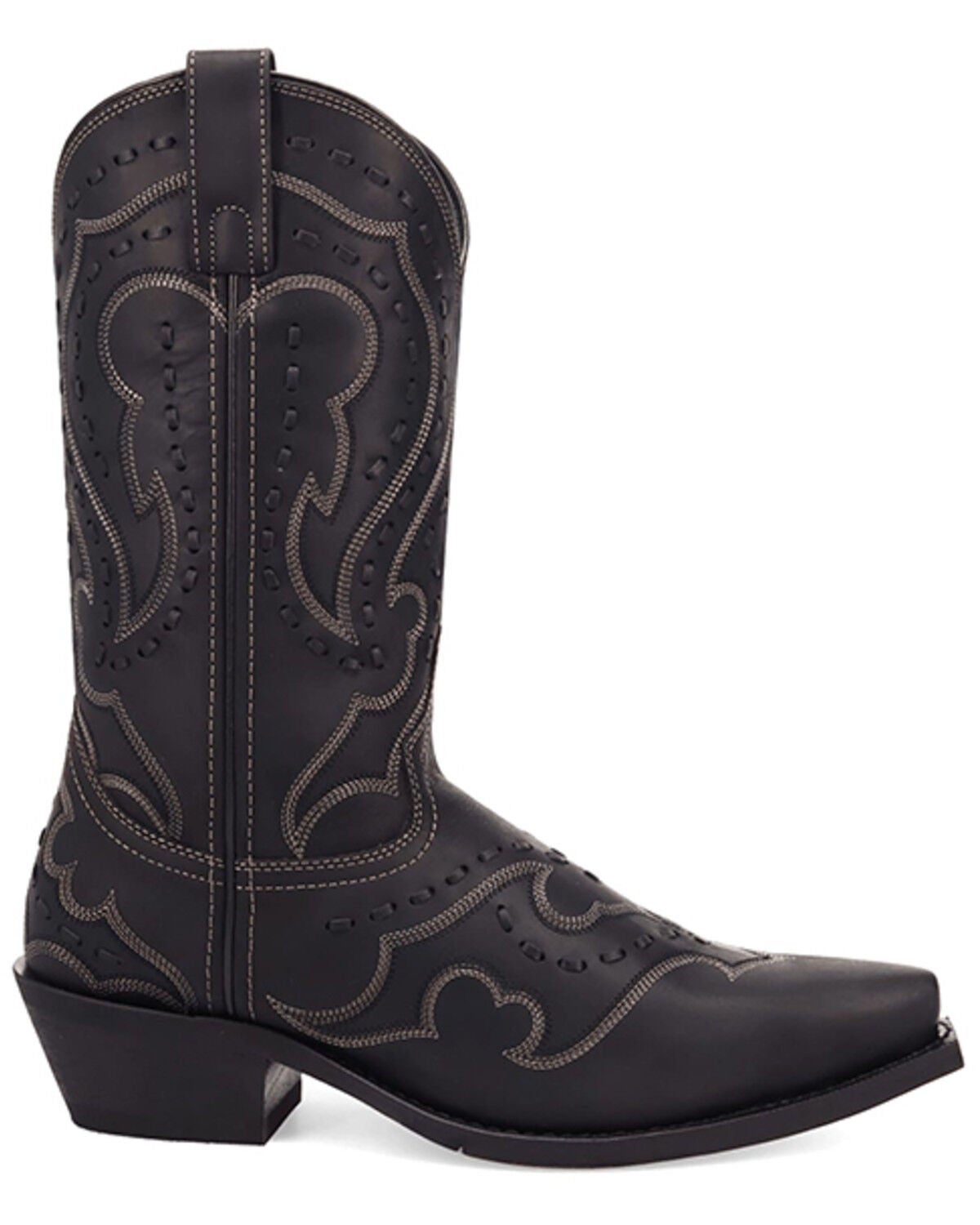 Image #2 - Laredo Men's Squire Stitched Western Boots - Snip Toe, Black, hi-res