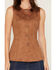Image #3 - Originality Women's Faux Suede Vest Top, Taupe, hi-res