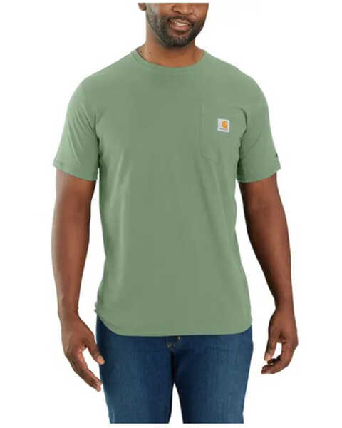Image #1 - Carhartt Men's Force Relaxed Fit Midweight Short Sleeve Pocket T-Shirt, Loden, hi-res