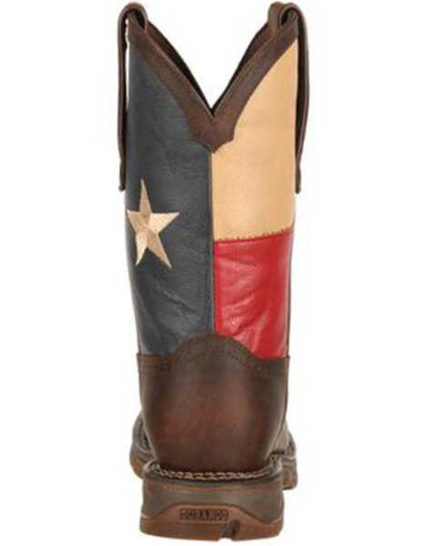 Image #3 - Durango Rebel Men's Texas Flag Western Boots - Steel Toe, Brown, hi-res