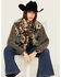 Image #1 - POL Women's Floral Long Sleeve Shacket, Black, hi-res