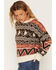 Image #2 - By Together Women's Southwestern Print Sweater, Brown, hi-res