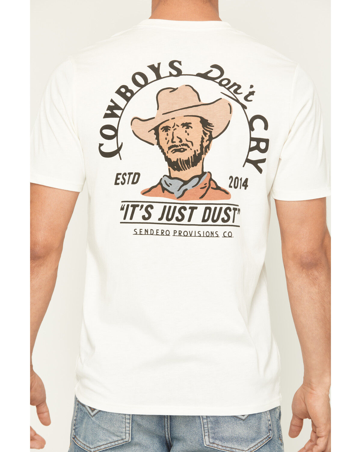 Image #4 - Sendero Provisions Men's Cowboys Don't Cry Short Sleeve Graphic T-Shirt, White, hi-res