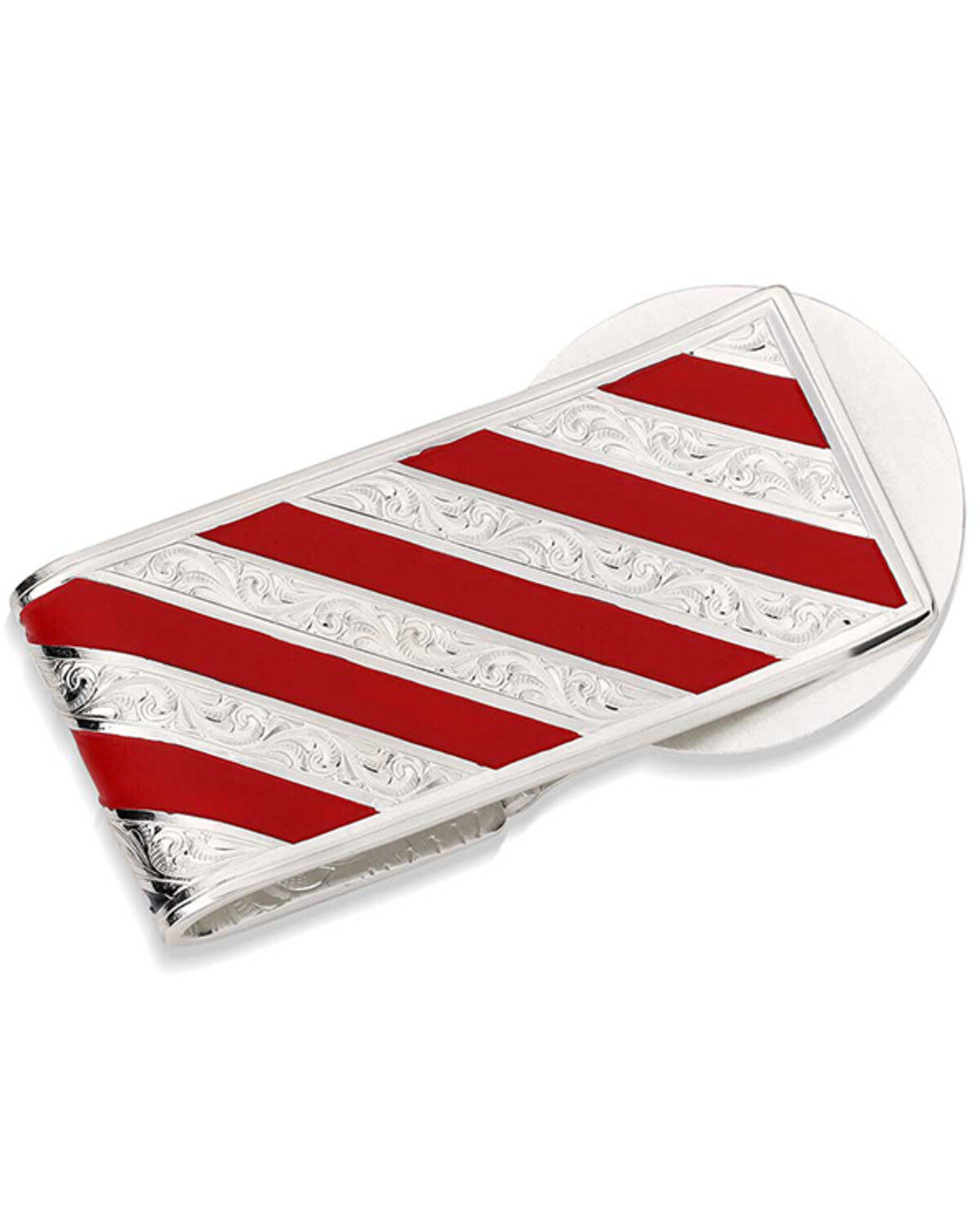 Image #3 - Montana Silversmiths Men's American Made Liberty Hinged Money Clip with Bull Rider, Silver, hi-res