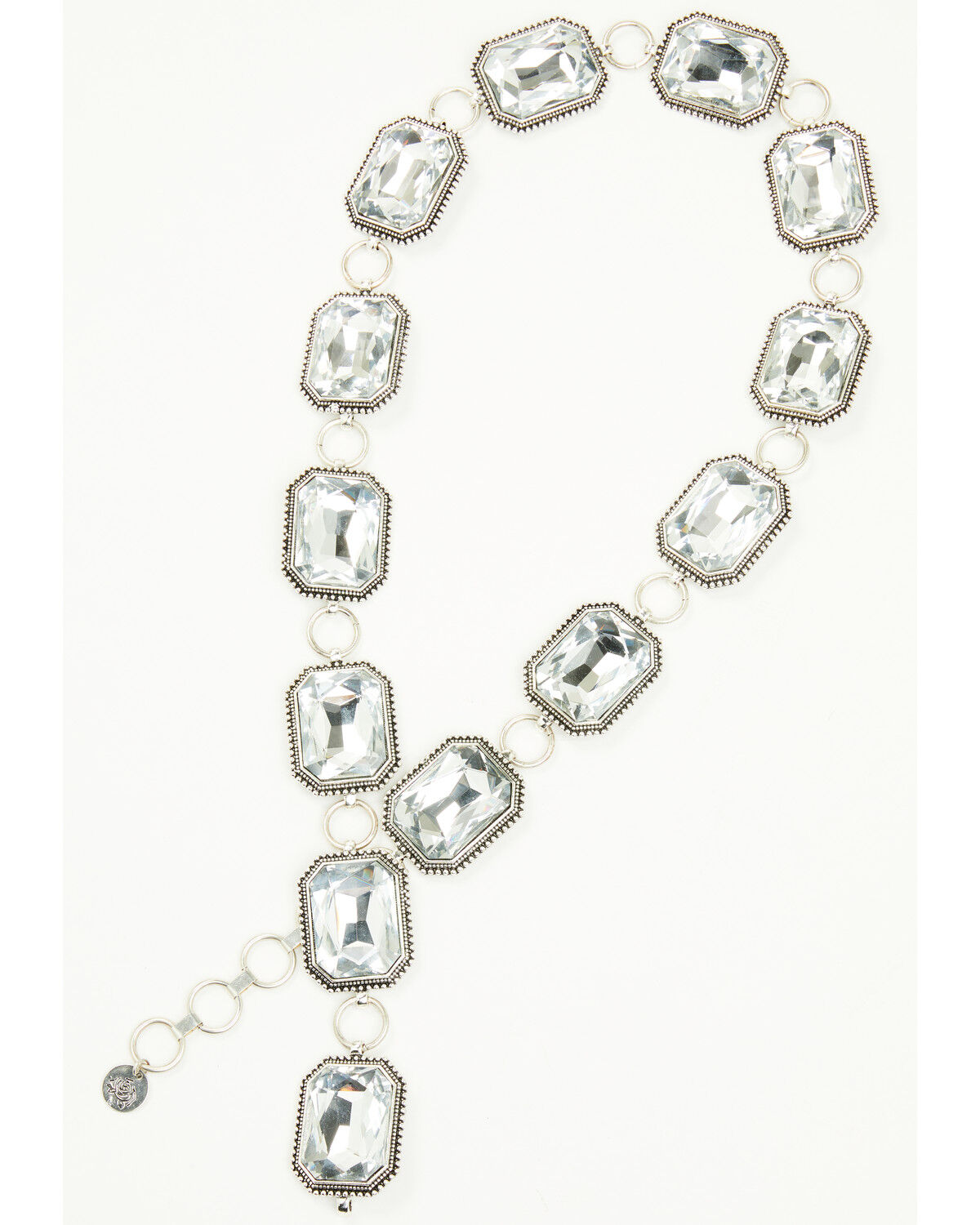 Image #2 - Southern Grace Women's Women's Rhinestone Concho Chain Belt, Silver, hi-res