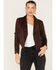 Image #1 - Shyanne Women's Fringe Faux Suede Jacket, Chocolate, hi-res