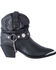 Image #2 - Dingo Women's Faux Concho Strap Slouch Booties - Pointed Toe, Black, hi-res