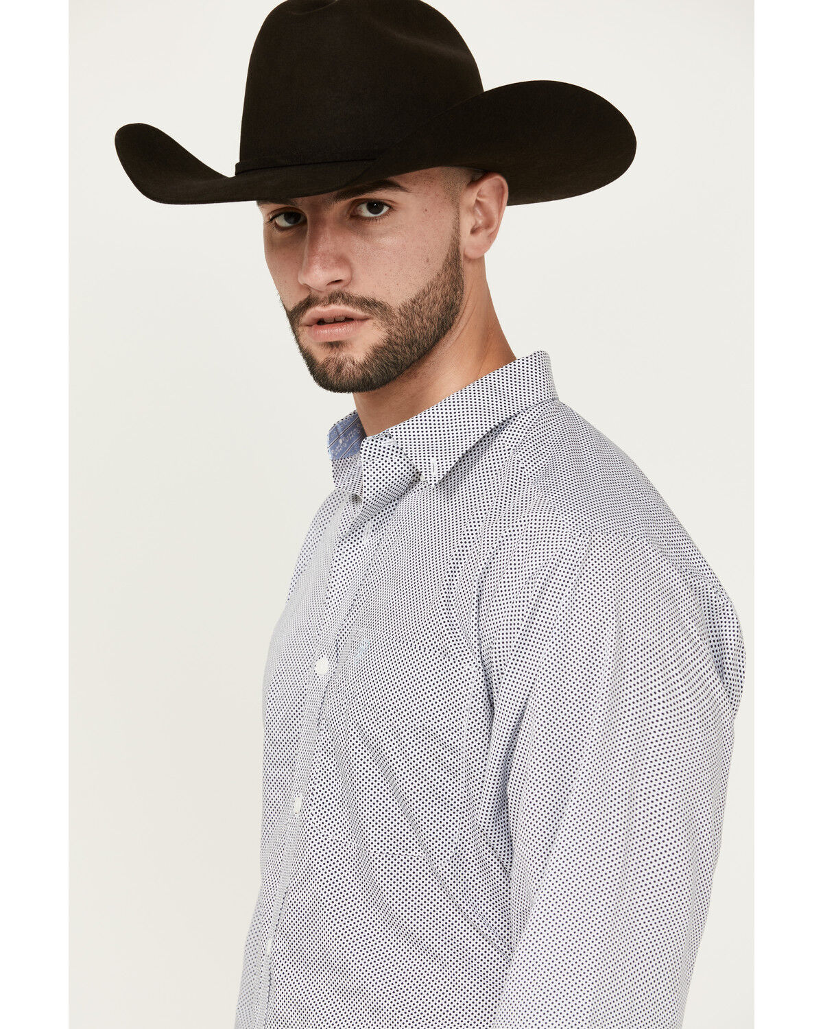 Image #2 - Ariat Men's Wes Geo Print Long Sleeve Button-Down Western Shirt - Big, Dark Blue, hi-res