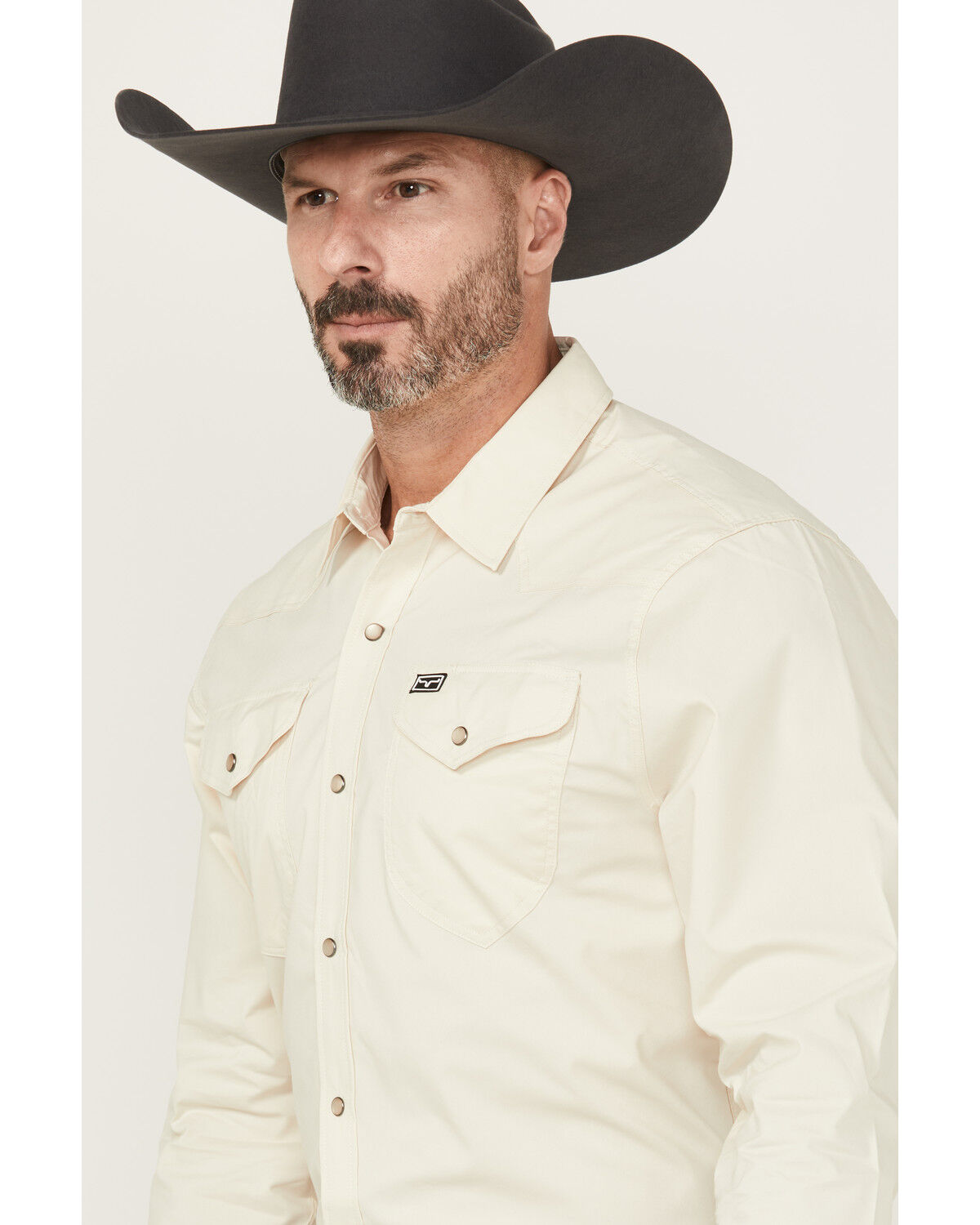 Image #2 - Kimes Ranch Men's Solid Blackout Long Sleeve Snap Stretch Western Shirt, Natural, hi-res
