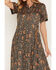Image #3 - Sendero Provisions Women's La Dahlia Floral Print Short Sleeve Snap Midi Dress, Rust Copper, hi-res