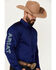 Image #2 - Ariat Men's Team Logo Twill Long Sleeve Button-Down Western Shirt, Royal Blue, hi-res