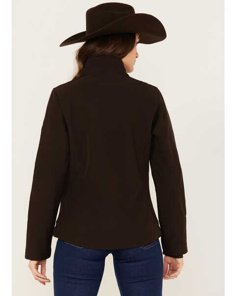 Image #4 - Cinch Women's Concealed Carry Logo Softshell Jacket, Dark Brown, hi-res