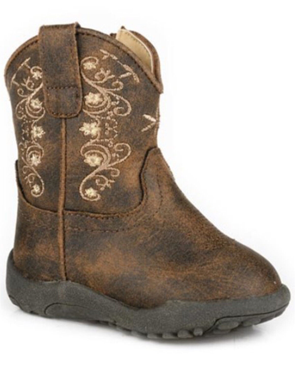 Roper Infant Girls' Bailey Western Boots - Round Toe, Brown, hi-res