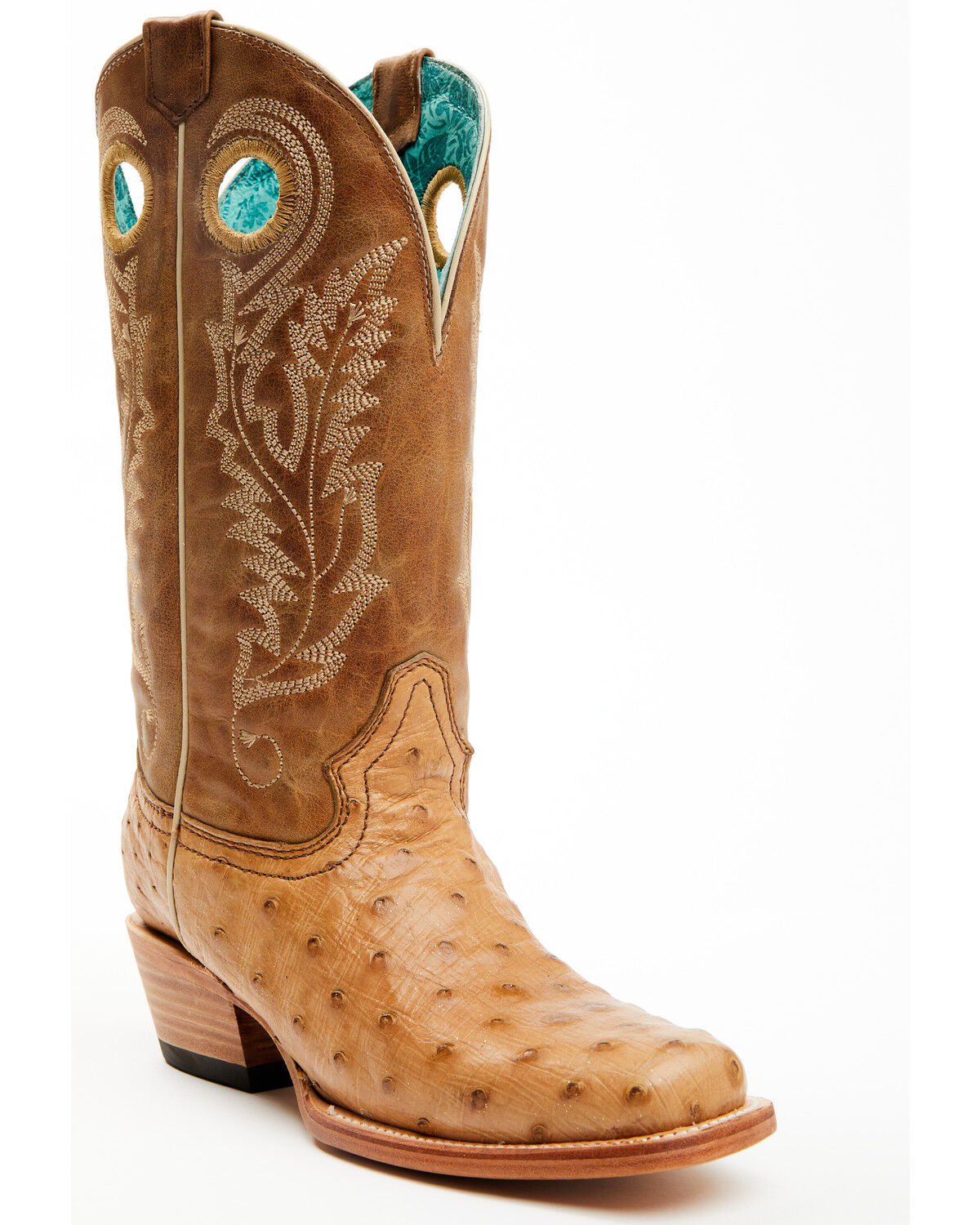 Image #1 - Corral Women's Exotic Ostrich Western Boots - Square Toe, Honey, hi-res