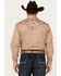 Image #4 - Rodeo Clothing Men's Embroidered Yoke Long Sleeve Snap Western Shirt, Tan, hi-res