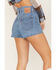 Levi's Women's Light Wash High Rise Seamed Denim Mom Shorts, Blue, hi-res