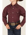 Image #3 - Panhandle Boys' Geo Print Long Sleeve Pearl Snap Western Shirt, Burgundy, hi-res