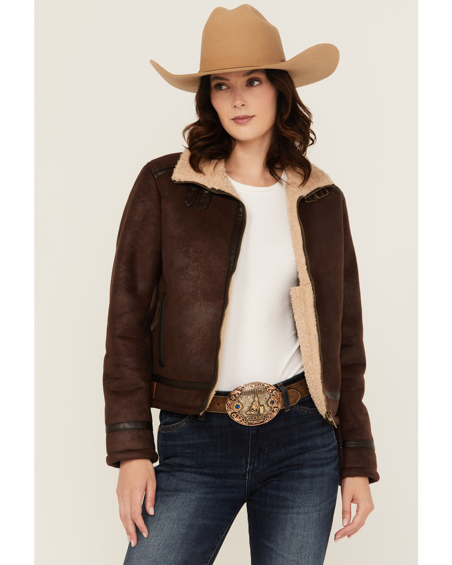 Shearling rancher jacket online