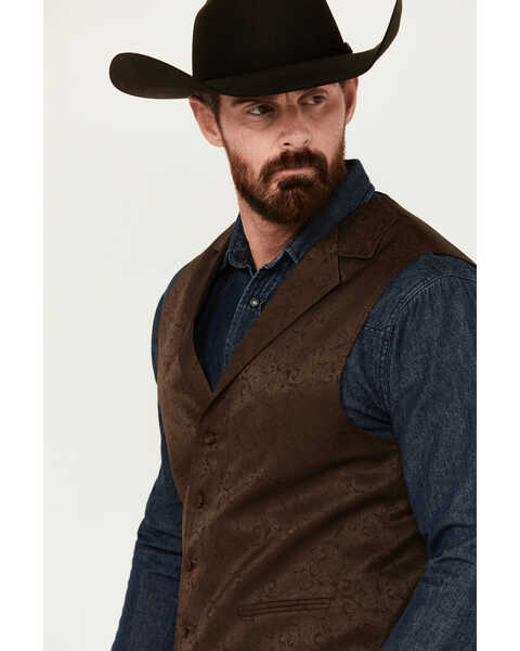 Image #2 - Cody James Men's Nashville Paisley Print Dress Vest, Brown, hi-res