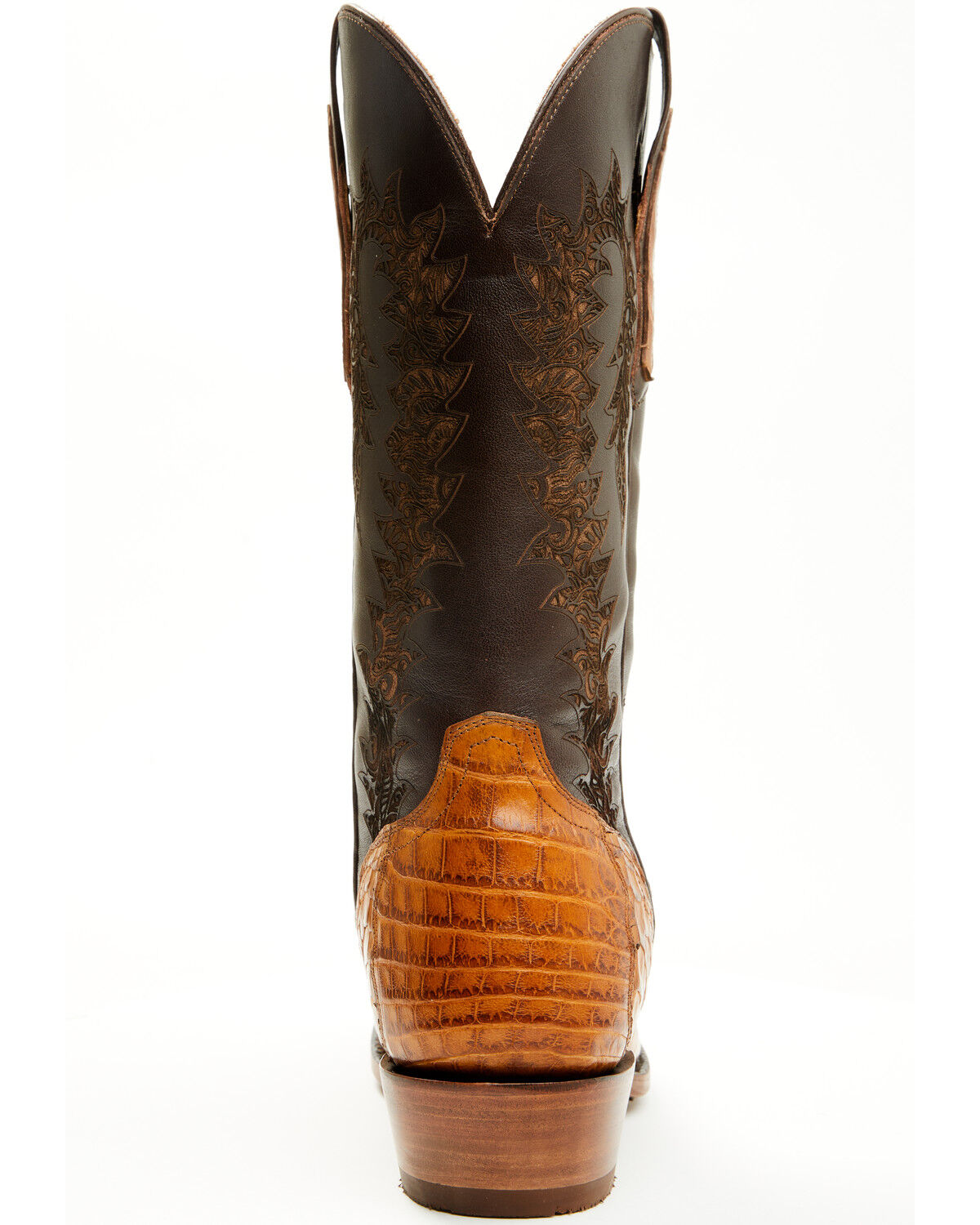 Image #5 - El Dorado Men's Exotic American Alligator Western Boots - Round Toe, Brass, hi-res
