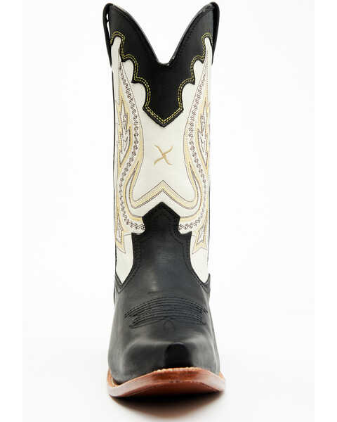 Image #4 - Twisted X Women's 12" Steppin' Out Western Boots - Snip Toe , Black/white, hi-res