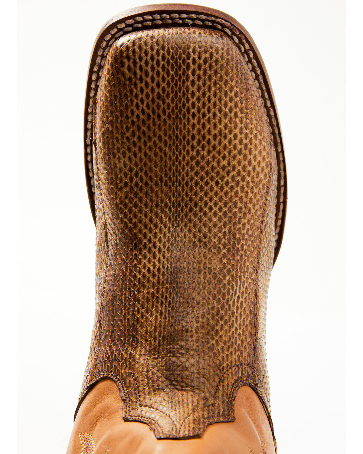 Image #6 - Dan Post Men's Exotic Water Snake Western Boot - Broad Square Toe, Black/brown, hi-res
