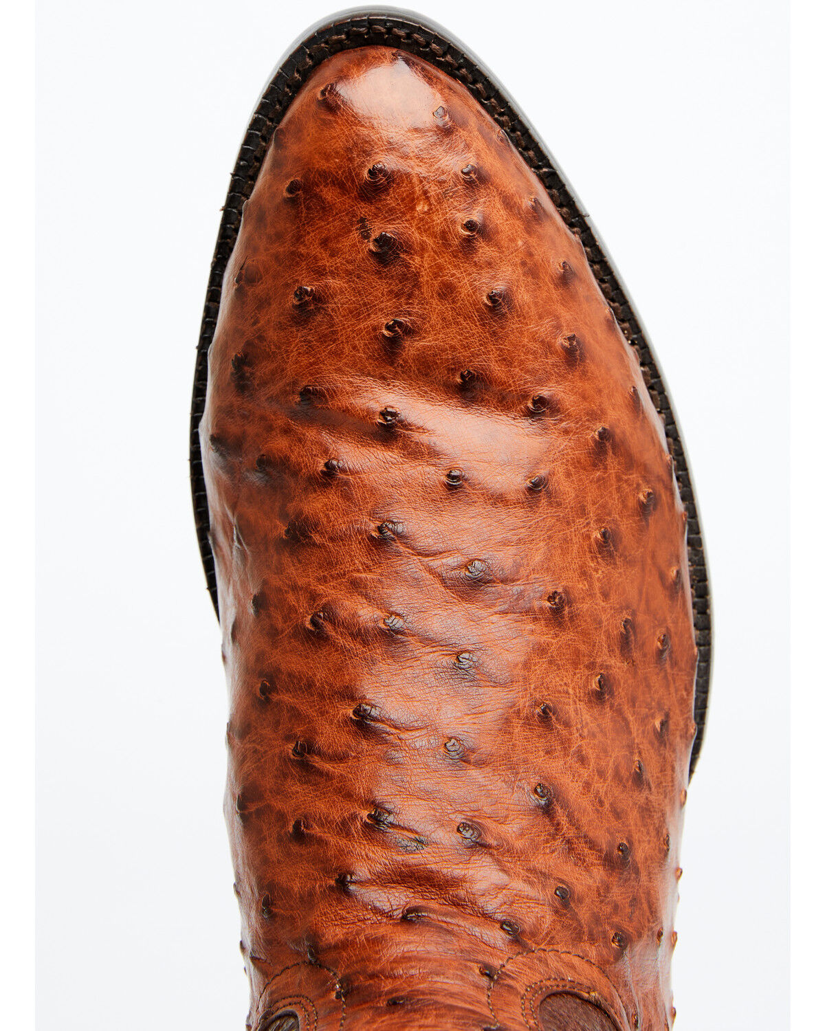 Image #6 - El Dorado Men's Exotic Full-Quill Ostrich Skin Western Boots - Round Toe, Cognac, hi-res