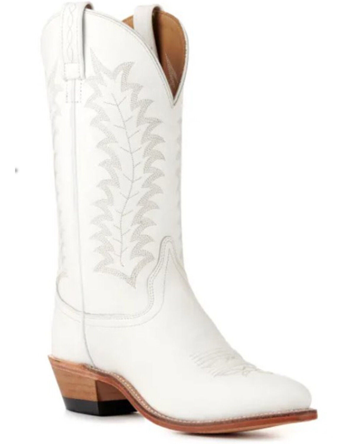 Old West Women's Western Boots - Round Toe, White, hi-res