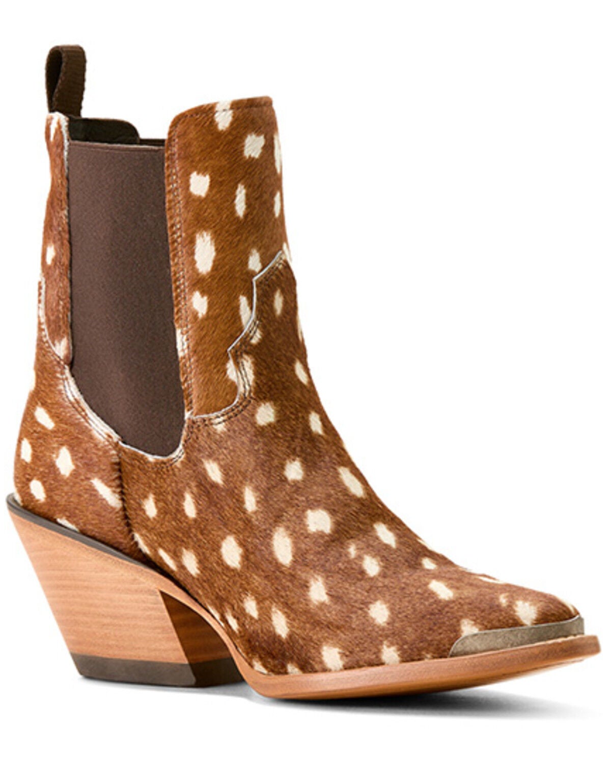 Image #1 - Ariat Women's Shiloh Hairon Deer Print Booties - Round Toe, , hi-res