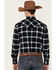 Ely Walker Men's Black Large Plaid Long Sleeve Snap Western Brawny Flannel Shirt - Tall , Black, hi-res