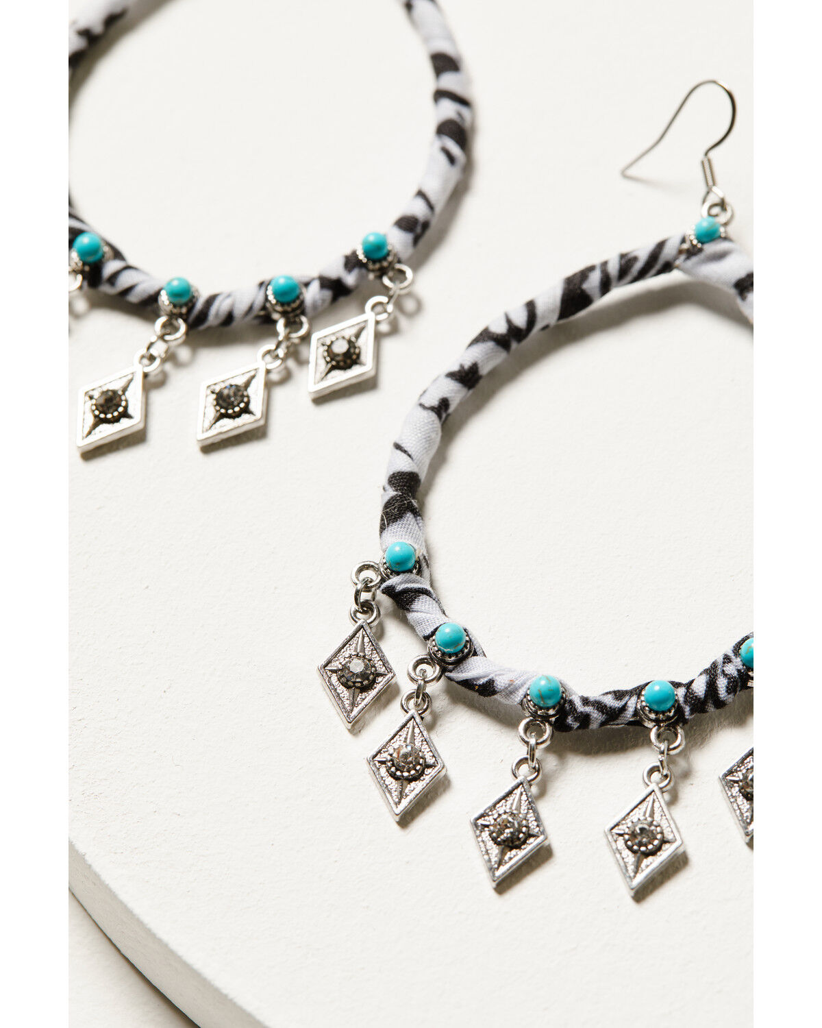 Image #2 - Idyllwind Women's Camille Bandana Hoop Earrings, White, hi-res