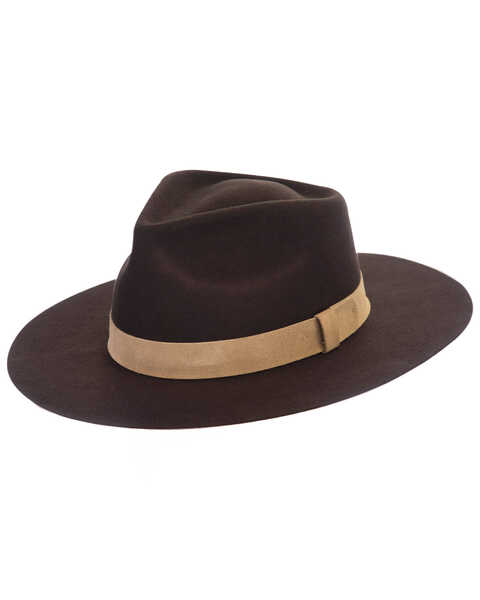 Black Creek Crushable Felt Western Fashion Hat , Dark Brown, hi-res