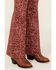 Image #2 - Rock & Roll Denim Girls' Floral Horseshoe Print Flare Stretch Denim Jeans, Brown, hi-res