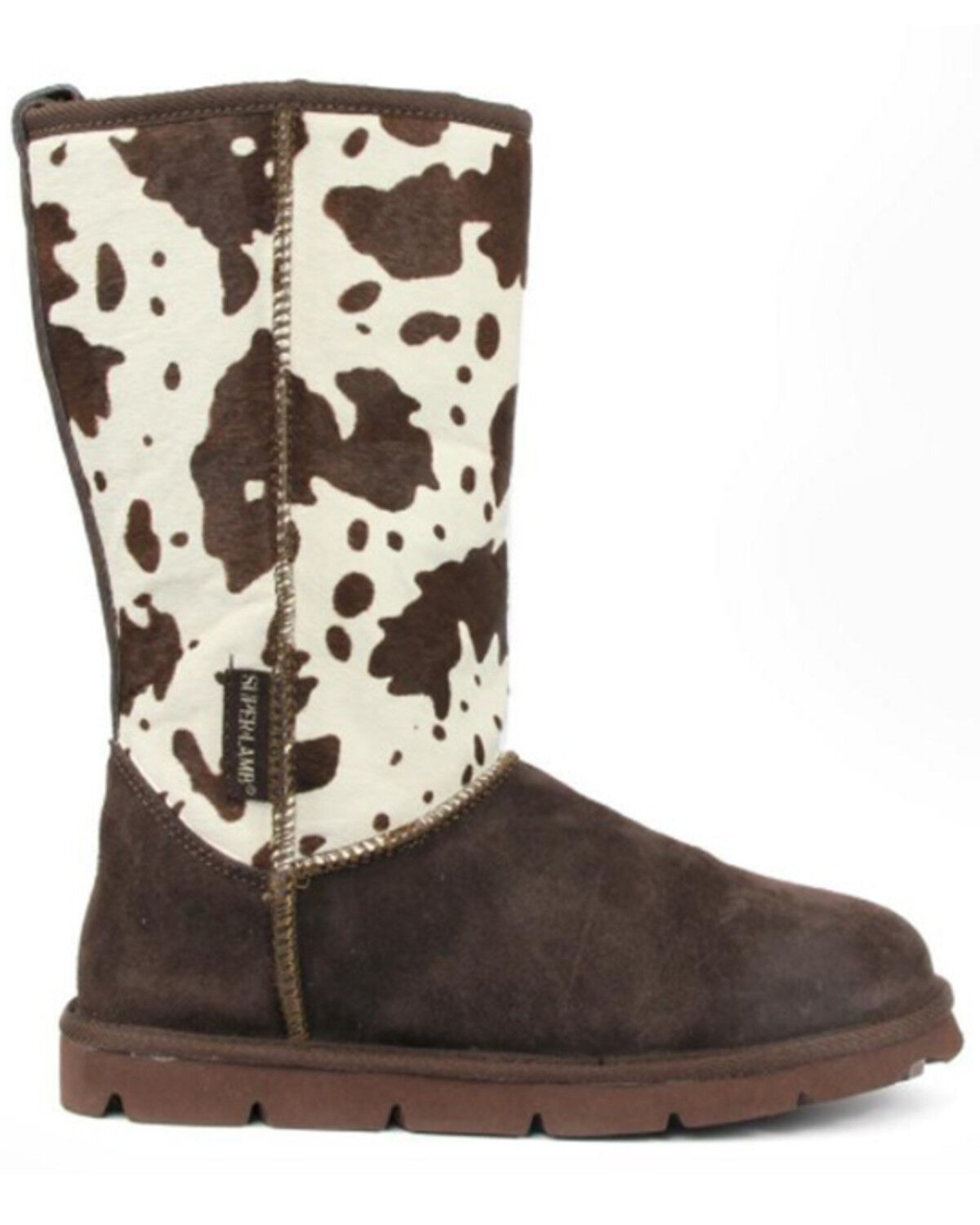 Image #2 - Superlamb Women's Turano 11" Cow Print Real Hair-On Casual Pull On Boots - Round Toe, , hi-res