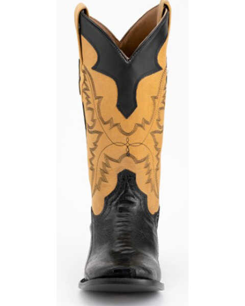 Image #4 - Ferrini Men's Nash Exotic Ostrich Leg Western Boots - Square Toe, Black, hi-res