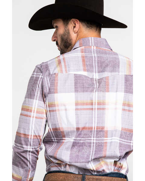 Image #5 - Scully Signature Soft Series Men's Large Plaid Snap Long Sleeve Western Shirt , Brown, hi-res
