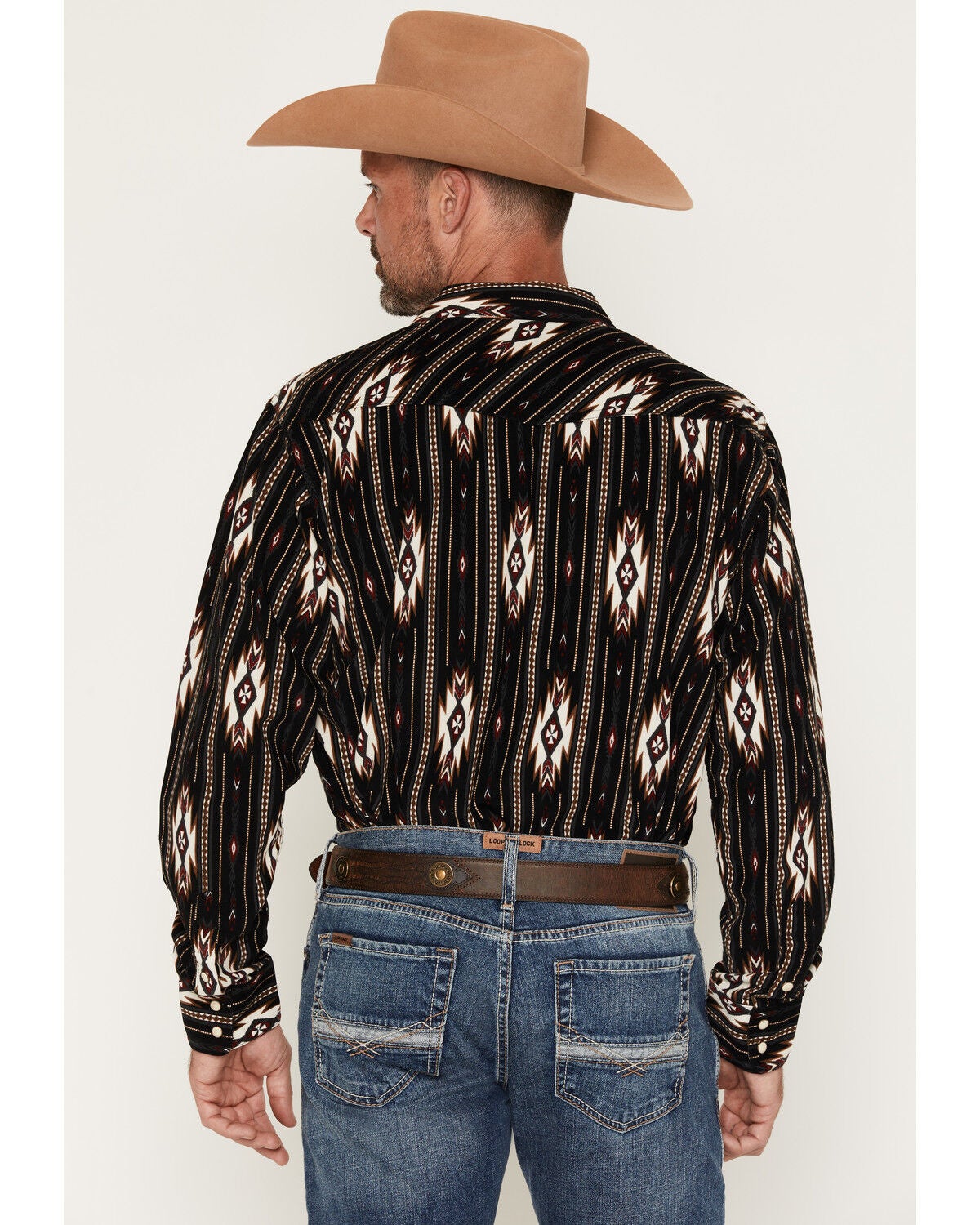 Image #4 - Ariat Men's Retro Holbert Southwestern Corduroy Long Sleeve Snap Western Shirt, Black, hi-res