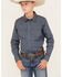 Cody James Boys' Cowboy Long Sleeve Snap Western Shirt, Steel Blue, hi-res