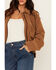 Image #3 - Free People Women's Blair Vegan Suede Jacket, Brown, hi-res