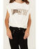 Image #3 - Saints & Hearts Girls' Howdy Tie Front Short Sleeve Graphic Tee, Ivory, hi-res
